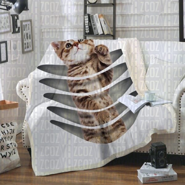 Cat Fleece Blanket Sherpa Blanket