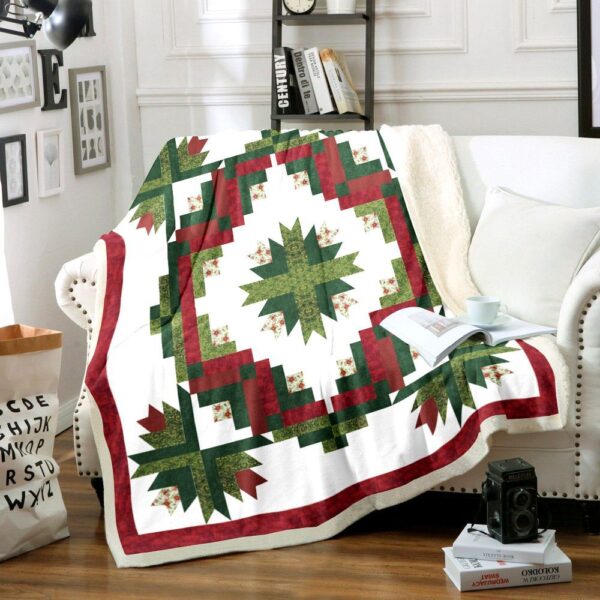 Christmas Cactus Wreath Fleece Blanket Sherpa Blanket