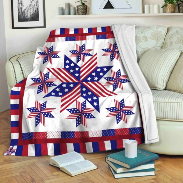 Patriotic Us Flag Fleece Blanket Sherpa Blanket