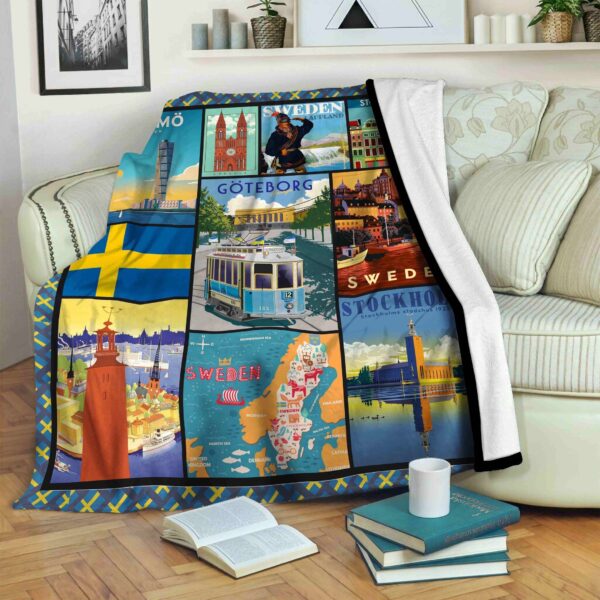 Sweden Fleece Blanket Sherpa Blanket