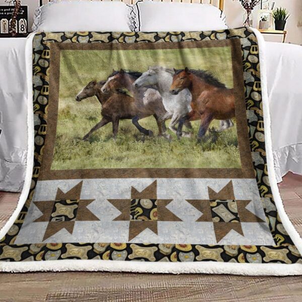 Horse Fleece Blanket Sherpa Blanket