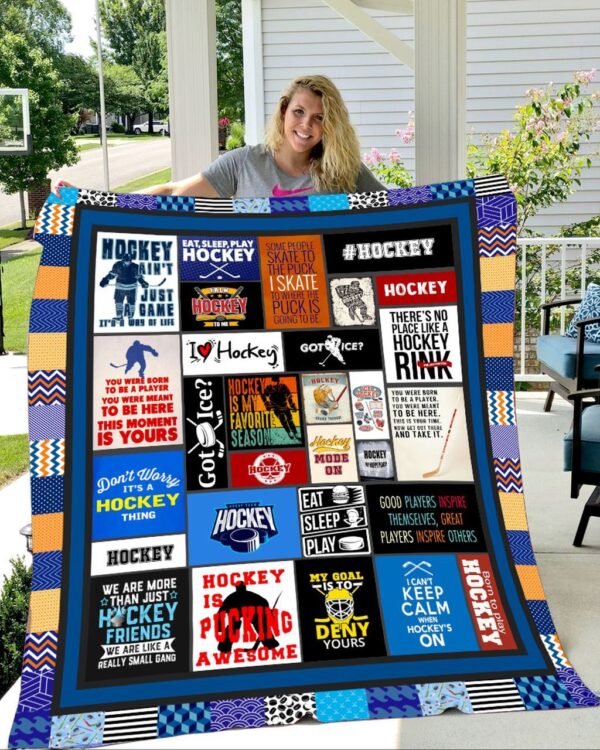 Hockey Eat Sleep Play Fleece Blanket Sherpa Blanket