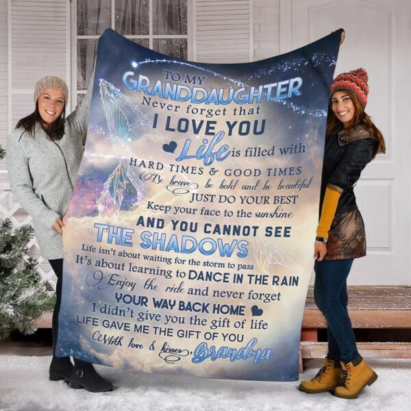 To My Granddaughter Fleece Blanket Sherpa Blanket