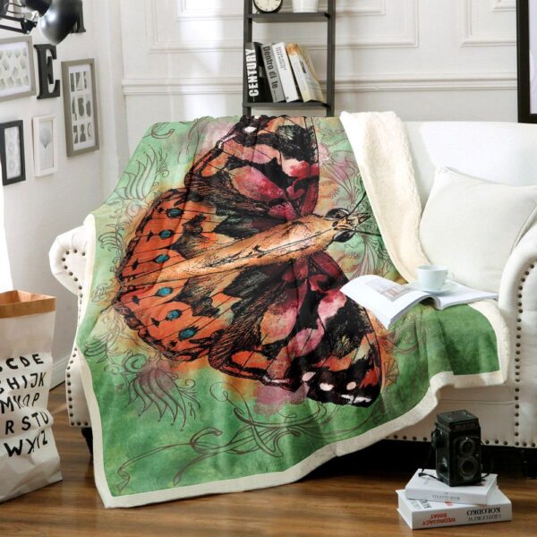 Butterfly Fleece Blanket Sherpa Blanket