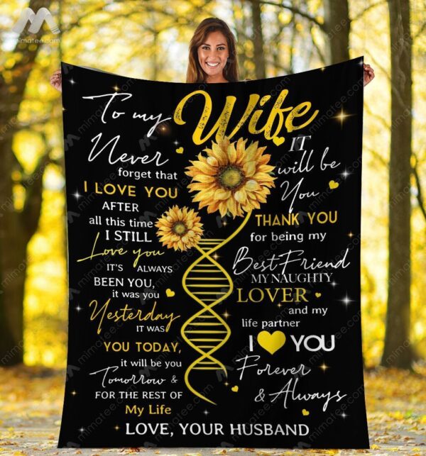 Valentine's Day To My Wife Never Forget That I Love You Fleece Blanket Sherpa Blanket