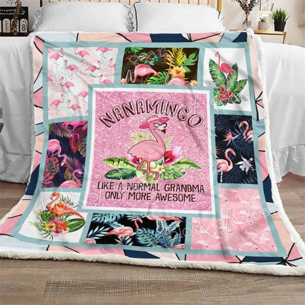 Nanamingo Flamingo Fleece Blanket Sherpa Blanket