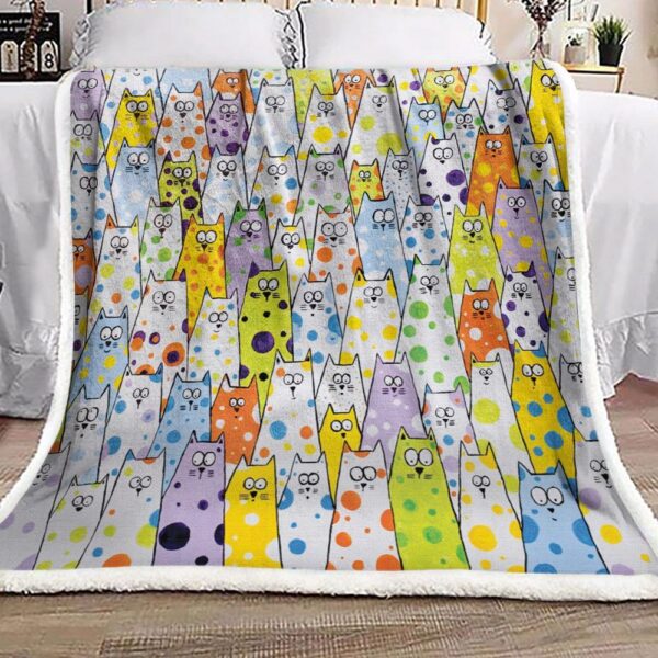 Cat Doodle Fleece Blanket Sherpa Blanket