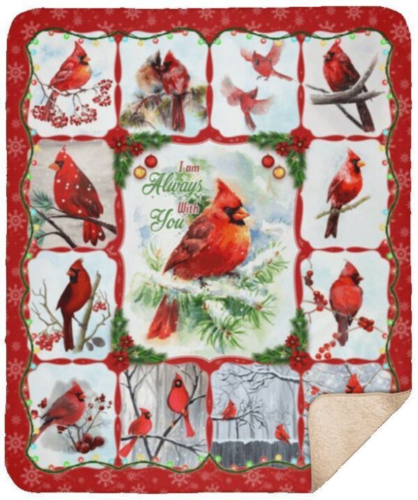 Christmas Cardinals Fleece Blanket Sherpa Blanket