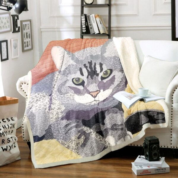 Cat Fleece Blanket Sherpa Blanket