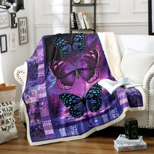 Butterfly Fleece Blanket Sherpa Blanket