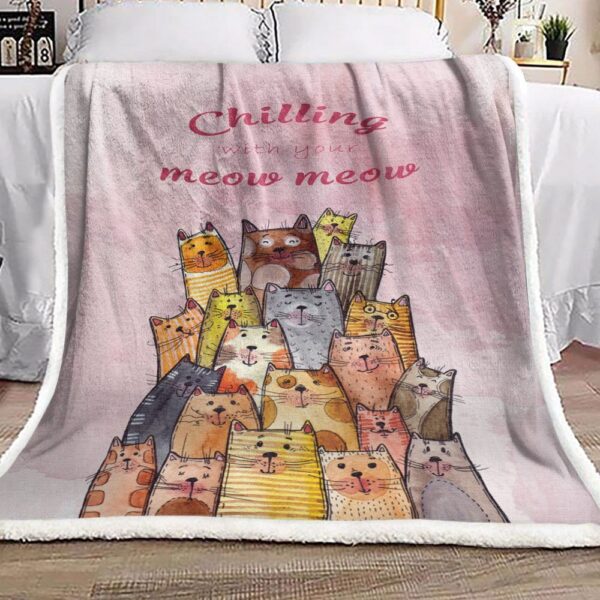 Cat Doodle Cute Fleece Blanket Sherpa Blanket