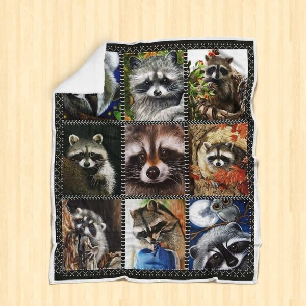 Raccoon Fleece Blanket Sherpa Blanket