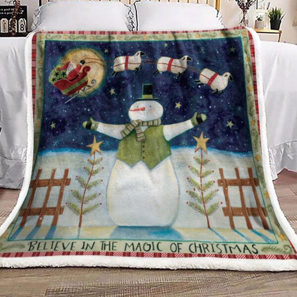 Snowman Fleece Blanket Sherpa Blanket