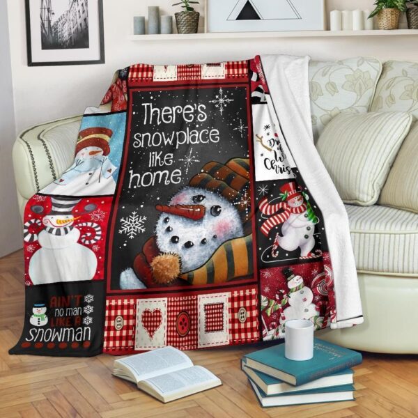 Snowman Christmas Fleece Blanket Sherpa Blanket