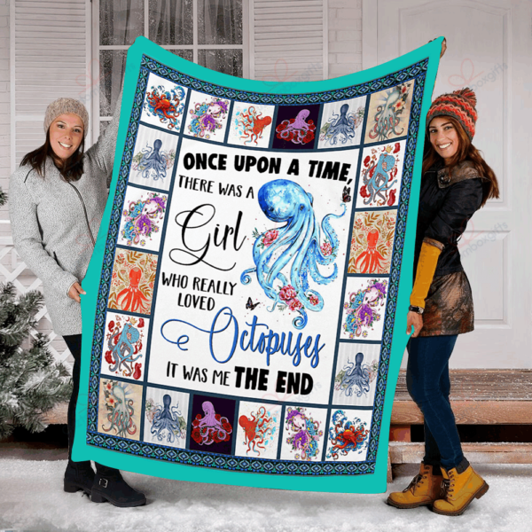 There Was A Girl Who Really Loved Octopuses Fleece Blanket Sherpa Blanket