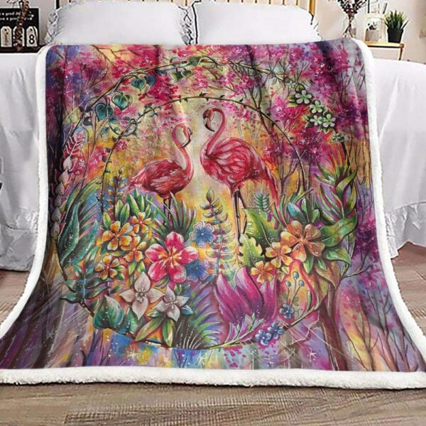 Flamingo Fleece Blanket Sherpa Blanket