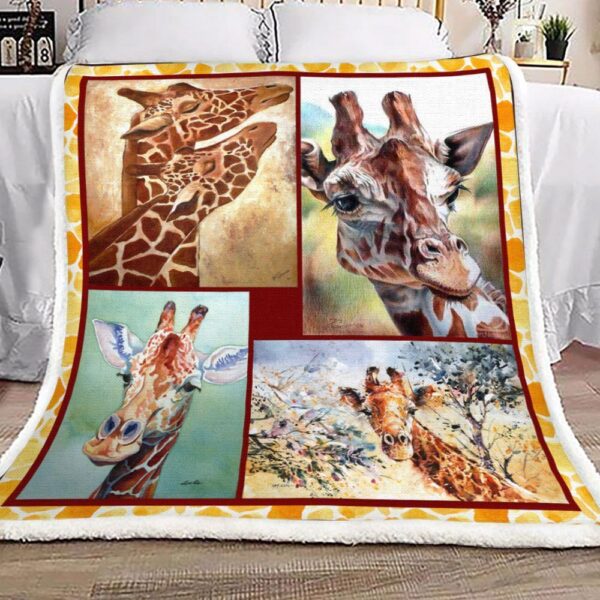 Giraffe Fleece Blanket Sherpa Blanket