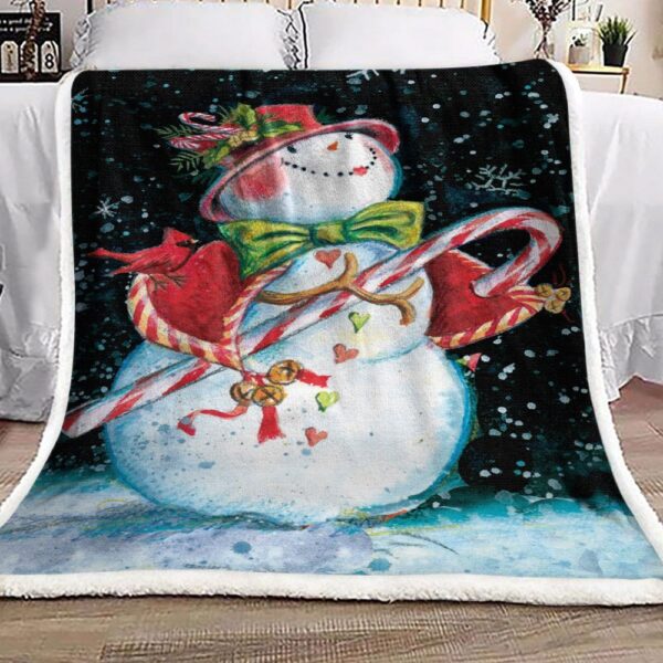 Snowman Fleece Blanket Sherpa Blanket