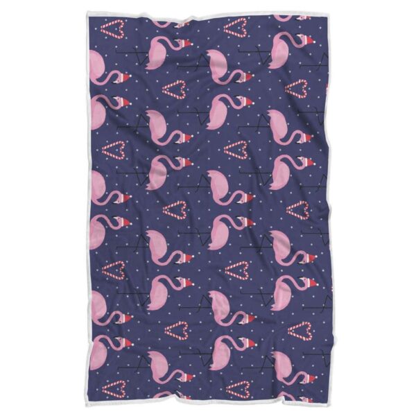 Flamingo Christmas Fleece Blanket Sherpa Blanket