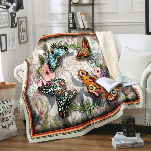 Butterfly Fleece Blanket Sherpa Blanket