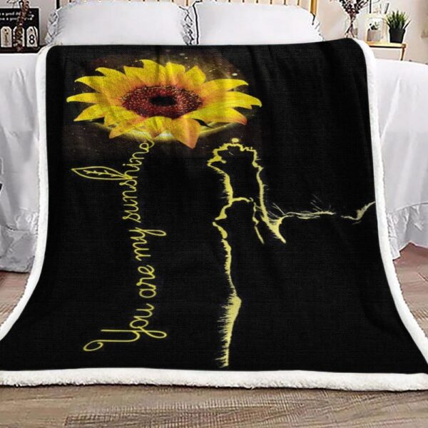 Sunflower Cat Fleece Blanket Sherpa Blanket