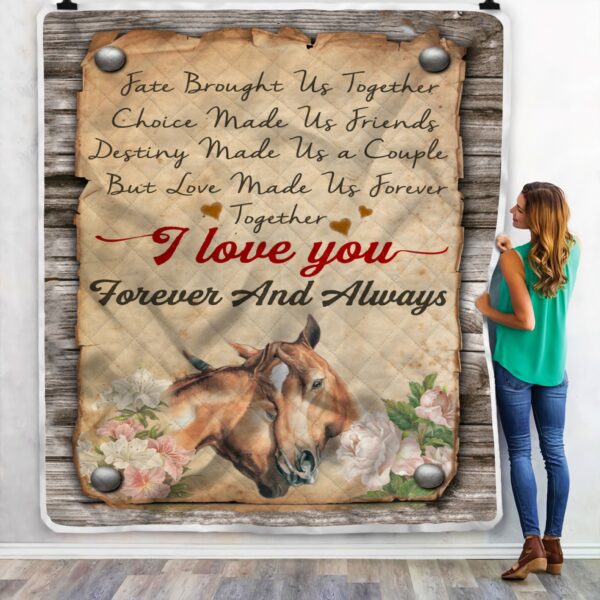Horse Fate Brought Us Together Fleece Blanket Sherpa Blanket