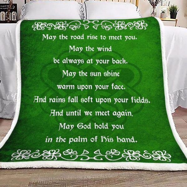 Irish Blessing May God Hold You In The Palm Of His Hand Fleece Blanket Sherpa Blanket