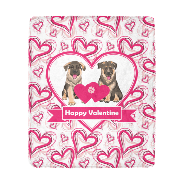 Golden Retriever Cute Valentines Fleece Blanket Sherpa Blanket