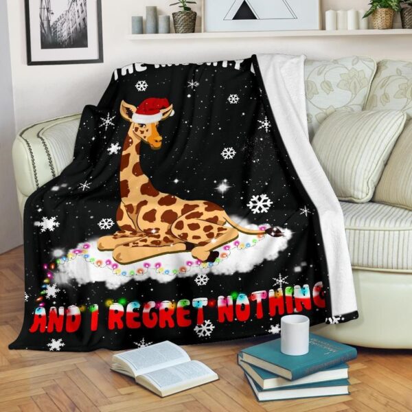 Naughty List Regret Nothing Giraffe Fleece Blanket Sherpa Blanket