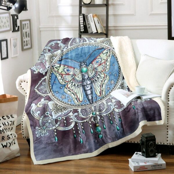 Butterfly Fleece Blanket Sherpa Blanket