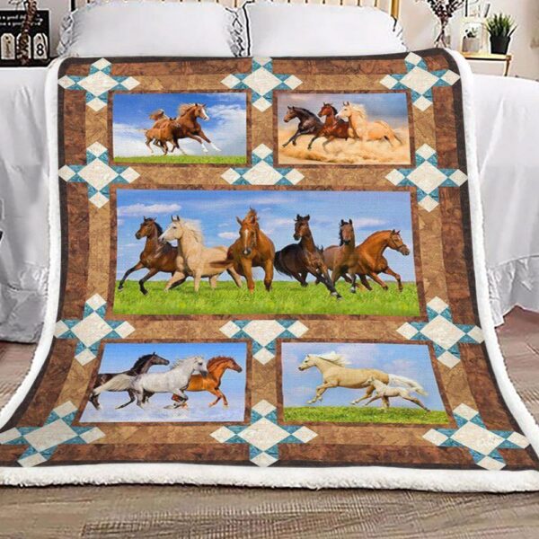 Horse Fleece Blanket Sherpa Blanket