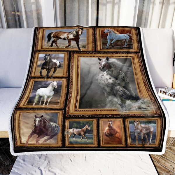 Horses Fleece Blanket Sherpa Blanket