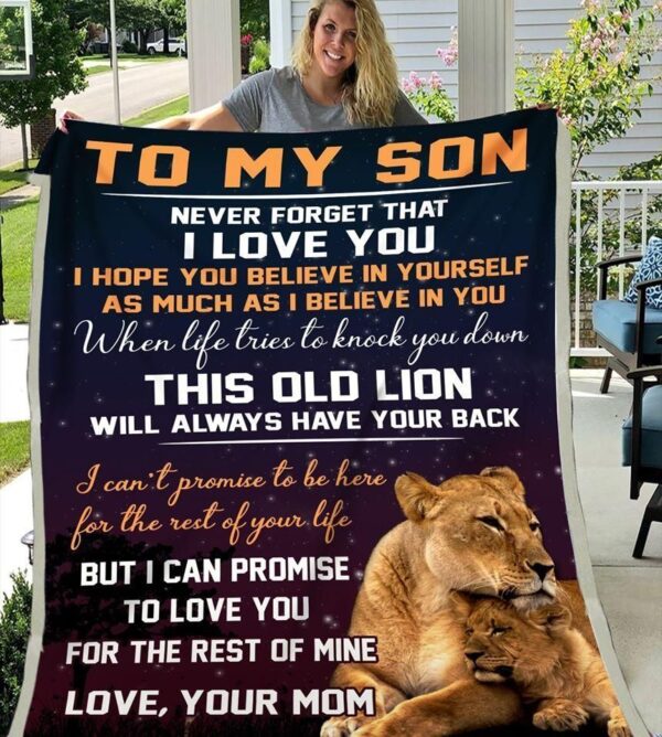 Son To My Son Never Forget That I Love You I Hope You Believe In Yourself Christmas Gift Fleece Blanket Sherpa Blanket