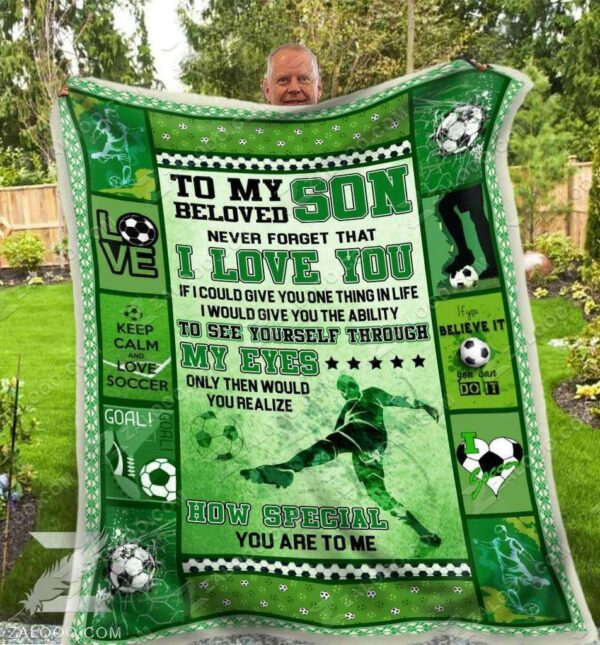 Soccer - To My Son Fleece Blanket Sherpa Blanket