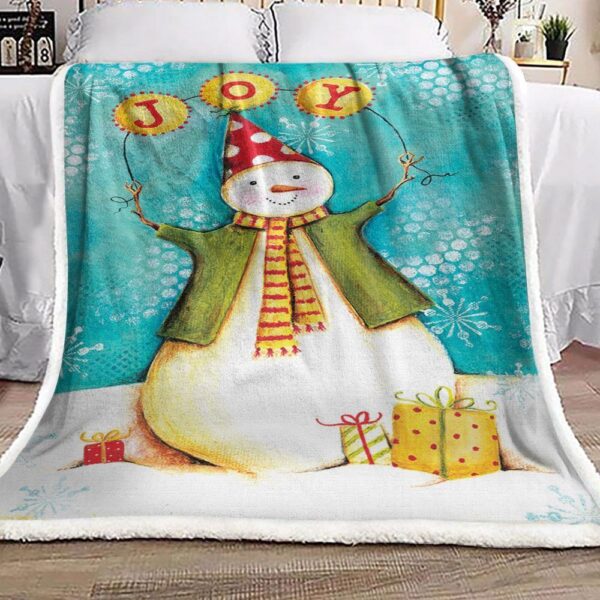 Snowman Joy Fleece Blanket Sherpa Blanket