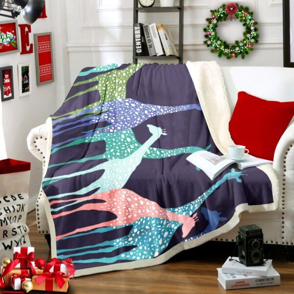 Giraffe Fleece Blanket Sherpa Blanket