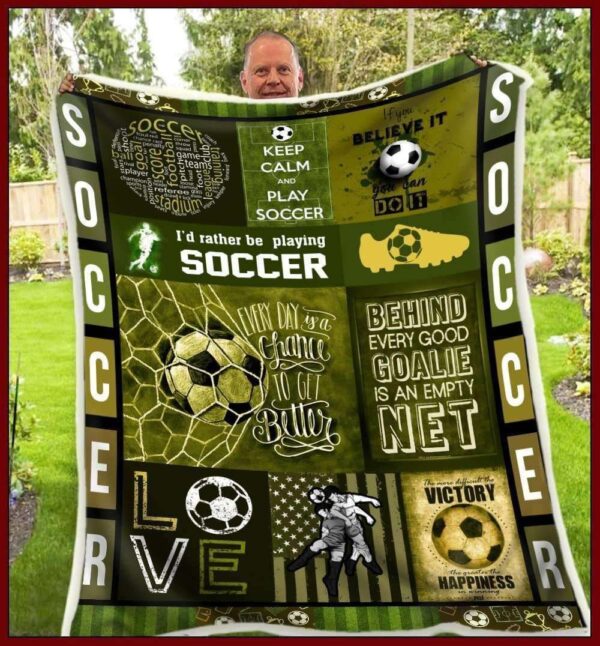 Soccer Fleece Blanket Sherpa Blanket