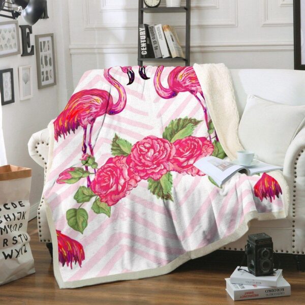 Flamingo Fleece Blanket Sherpa Blanket
