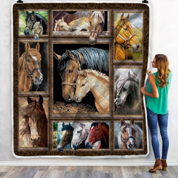 Mama Horse Fleece Blanket Sherpa Blanket