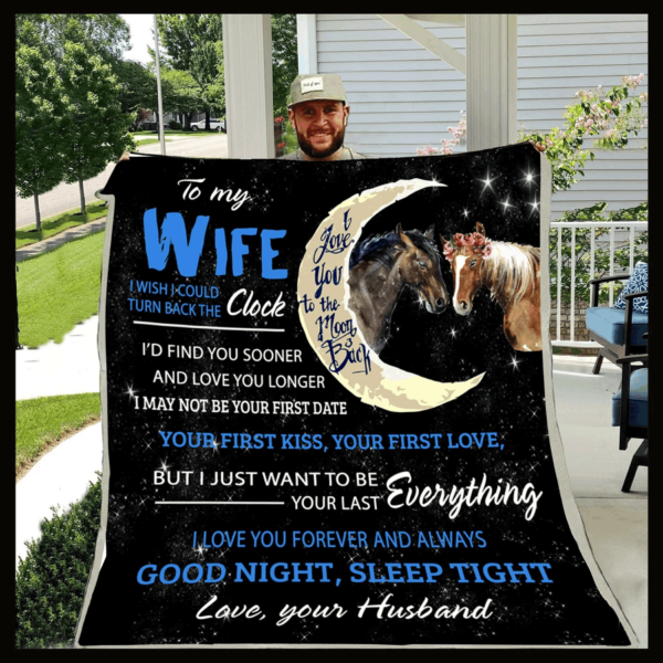 Horse To My Gorgeous Wife I Wish I Could Fleece Blanket Sherpa Blanket