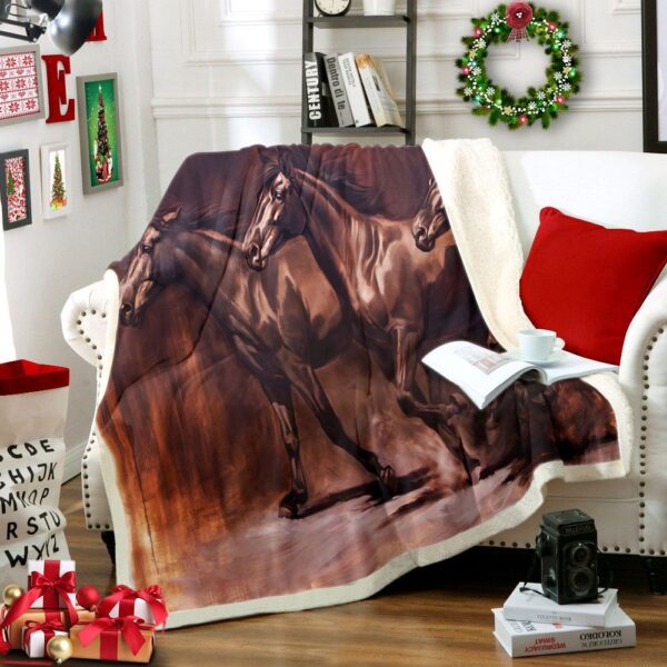 Horse Fleece Blanket Sherpa Blanket