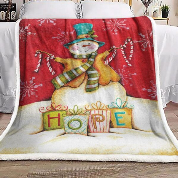 Snowman Hope Fleece Blanket Sherpa Blanket