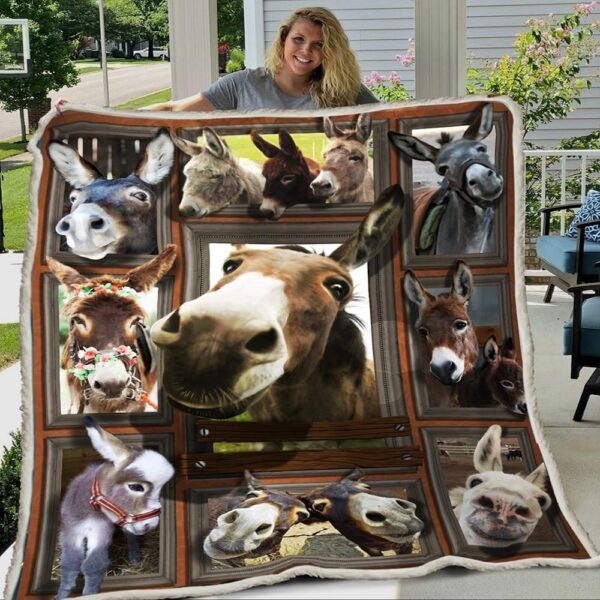 Huge Donkey Friends Fleece Blanket Sherpa Blanket