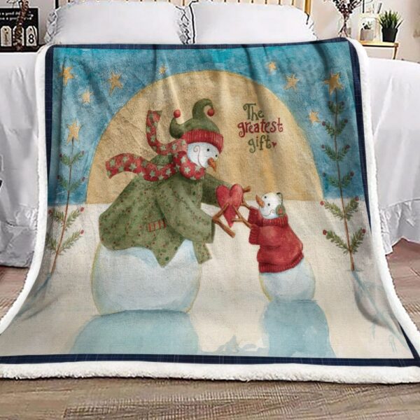 Snowman Fleece Blanket Sherpa Blanket