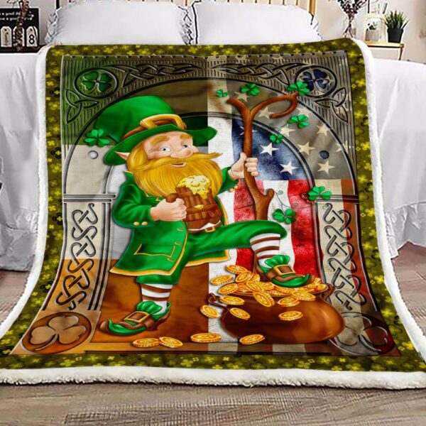 Happy Saint Patricks Day Irish American Fleece Blanket Sherpa Blanket