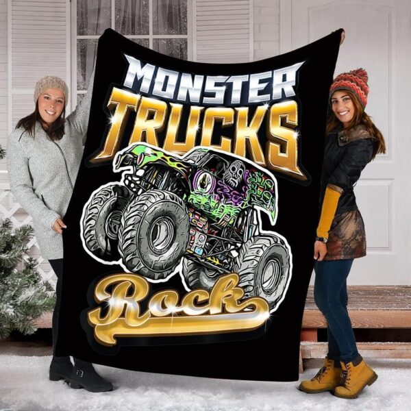 Monster Truck Fleece Blanket Sherpa Blanket
