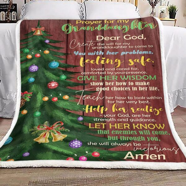 Christmas Prayer For My Granddaughter Dear God Fleece Blanket Sherpa Blanket