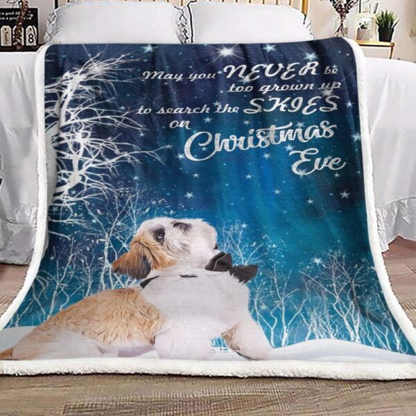 Shih Tzu Christmas Fleece Blanket Sherpa Blanket