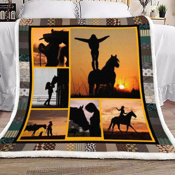 Horse Fleece Blanket Sherpa Blanket