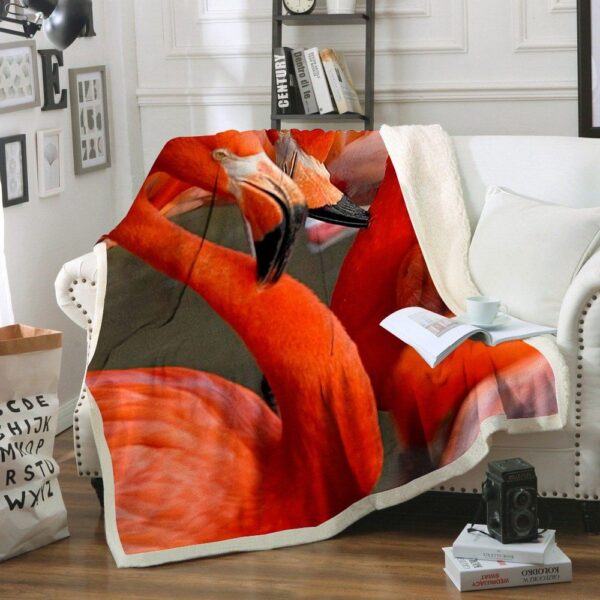 Flamingo Fleece Blanket Sherpa Blanket